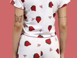 Classic Red Strawberry Print Lounge Set image 1