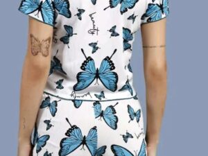 Blue Butterfly Typography Lounge Set image 1